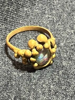 Gold-Tone Opal Cabochon Statement Ring - Women's Jewelry